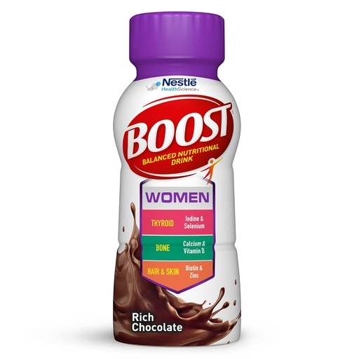 [BRSWIG34OENAODAZ] BOOST 여성 균형 영양 음료, 리치 초콜릿, 8 FL OZ (6 팩)