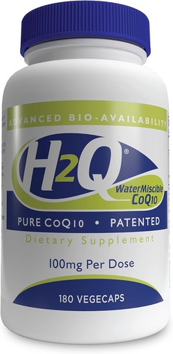 [BRSWIEIZOQOGYHTO] H2Q CoQ-10 avec 8X Absorption plus élevée au-dessus de la norme Q-10-Étudié cliniquement Support de la fonction cardio-vasculaire et mitochondria (Pack de 180)