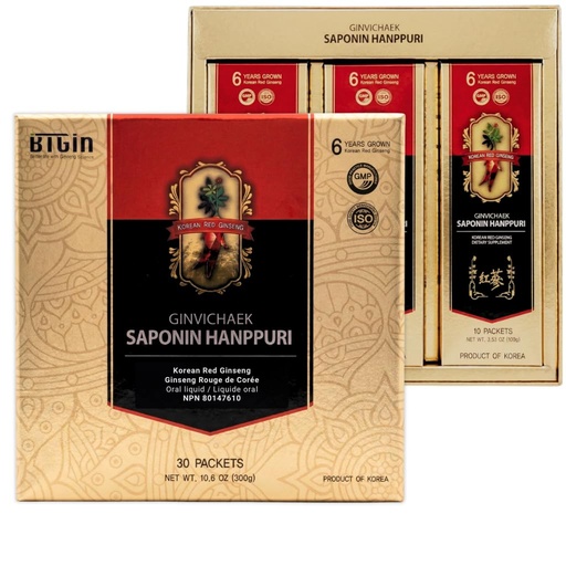 [BRSWYFD3OEDREF3B] Saponin Hanppuri Everyday Korean Red Panax Ginseng Extract Stick - 3000mg High Potency Liquid Supplement - Caffeine Free Energy & Immune Support - 30 Packets