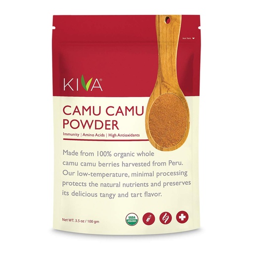 [BRSWIGABO4ARY23I] Kiva Organic Camu Camu Powder - Rich in Vitamin C - Non-GMO, Raw, Vegan, 3.5-Ounce Bag