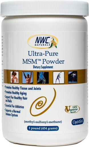 [BRSWIYYLAUGWYH3A] NWC Naturals Ultra- Pure ™ MSM milteliai, 1-Pound Plastic Jar