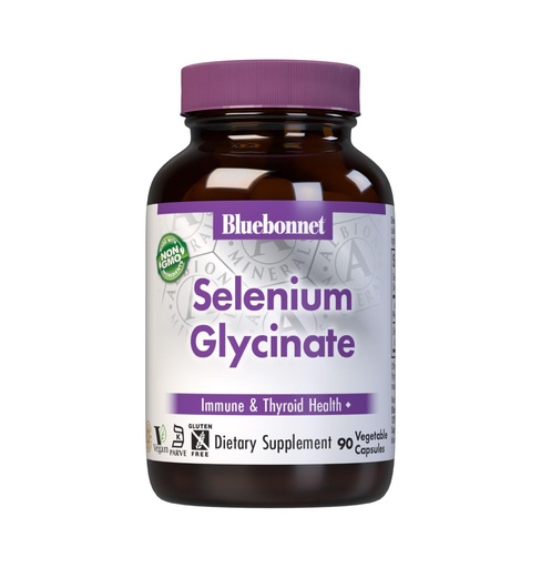[BRSWIYQZBQIRWGDC] Bluebonnet Nutrition Albion Selenium Glycinate, Immune Health*, Thyroid Health*, Soy-Free, Gluten-Free, Non-GMO, Kosher Certified, Dairy-Free, Vegan, 90 Vegetable Capsules, 90 Servings