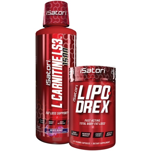 [BRSWYBAKAUPGA2Q2] iSatori Lipo-Drex Fat Loss Thermogenic Formula - Fast Acting Weight Loss -Appetite Suppressant (60 Capsules) L-Carnitine Liquid Fat Burner and Metabolism Activator- Mixed Berry (32 Servings)