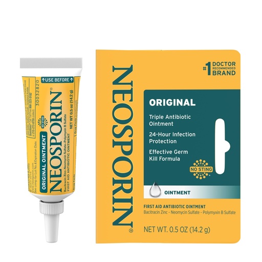 [BRSWIY37O4AB2DDE] Neosporin Original Triple Antibiotic Ointment, 0.5 oz | 24-Hour Infection Protection with Bacitracin Zinc, First Aid Wound Care Treatment, Helps Minimize Appearance of Scars