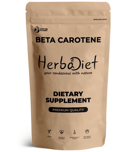 [BRSWGFLQBF7GOFI7] Herbadiet Beta Carotene 10% Vitamin A 25000 IU Powder | Immune System Support, Antioxidant Supplement | Cartenoids for Healthy Vision, Eyes & Skin | 100% Natural Betacarotene (1.76 oz - 50 gram)