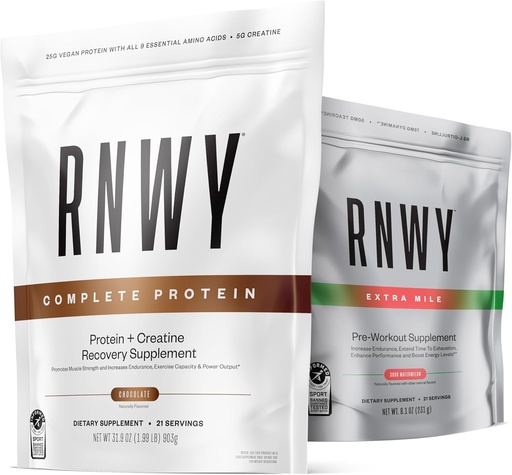 [BRSRAAIDDINBUD3X] Chocolate Protein Powder Sour Watermelon Extra Mile Stim Free Preworkout Powder Bundle, 25g Vegan Protein, 5g Creatine Monohydrate Powder, 150mg Digestive Enzymes, 6g L-Citrulline