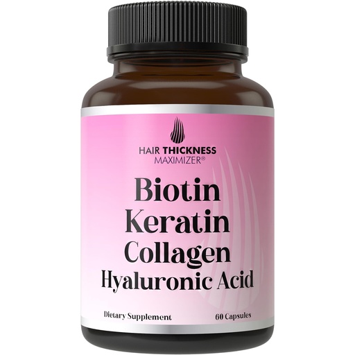 [BRSRAYI7CEJQY2DZ] Biotin + Keratin + Marine Collagen + Hyaluronic Acid, 4-in-1 Hair Growth Vitamins with 10000mcg Biotin Capsules, Thickening Complex for Women & Men with Hair Thinning