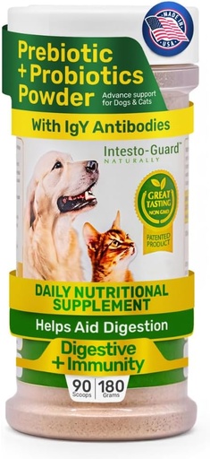 [BRSRMHT2DN5GOFA3] Powder Probiotics for Dogs & Cats Bowel Digestive Immune Support Supports Gut Flora Nutrition Immunity (90 Scoop Pack 1)