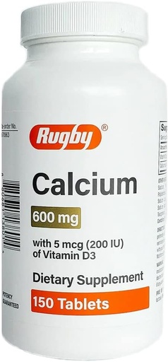 [BRSWYAT6DJYAEDTK] Rugby Calcium 600 mg s 5mcg vitamina D3 150 tablet