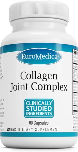 [BRSWYFD3CJ4GEYDP] EuroMedica Collagen Joint Complex - Colagen Supplement for Joint Health Supplement - Suplement diety z Boswellia Extract & Type II Collagen - Dolna część pleców i kolanka - 60 kapsułek