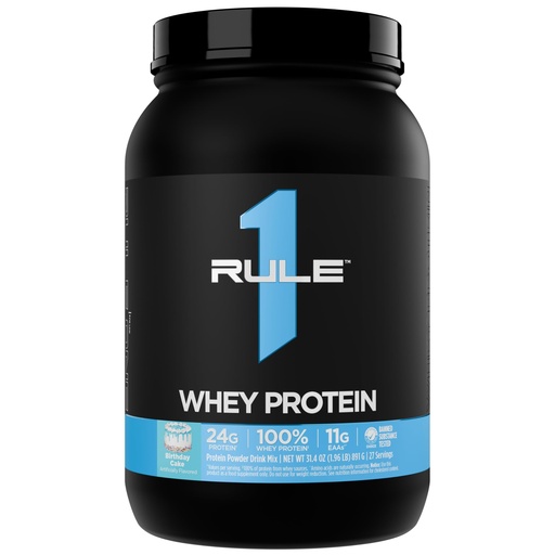 [BRSW2BAECUAWGELO] Rule 1 Proteins Whey Protein Powder, Birthday Cake, 27 Servings | 24g Fast-Acting Protein from All-Whey Sources with Naturally Occurring EAAs & BCAAs for Workout Recovery or Anytime Use