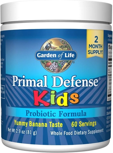 [BRSWIY3ZCQGWO2DM] Garden of Life Whole Food Probiotic for Kids - Primal Defense HSO Probiotic Formula Kids Dietary Supplement, 2.9oz (81g) Vegetarian Powder