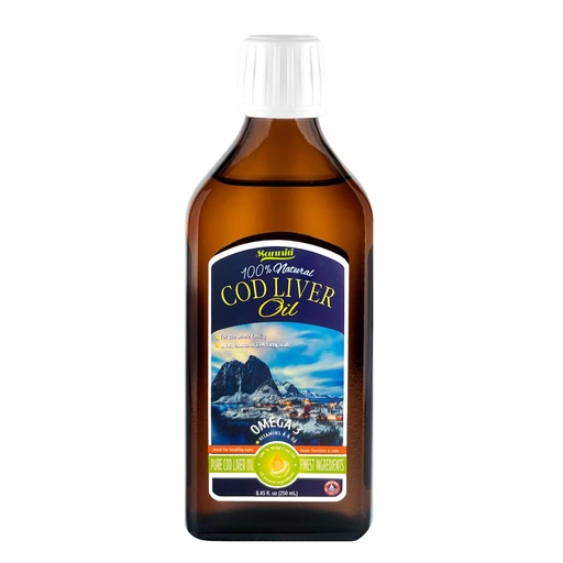 [BRSRMGQKOZ6GC3IV] Sanniti 100% Natural Cod Liver Oil, 1081 mg Total Omega-3 Fatty Acids, Wild Caught Nordic, 250 mL (8.4 oz) (Unflavored)