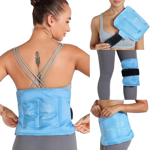 [BRSWYZA3OANQACTF] REVIX Gel Ice Pack för Back Discomfort Relief, Soft Plush Lining Ice Wrap för Lägre Tillbaka, Bör, Hip, Arm, Knä, Cold Compress Therapy, 16 × 9 "
