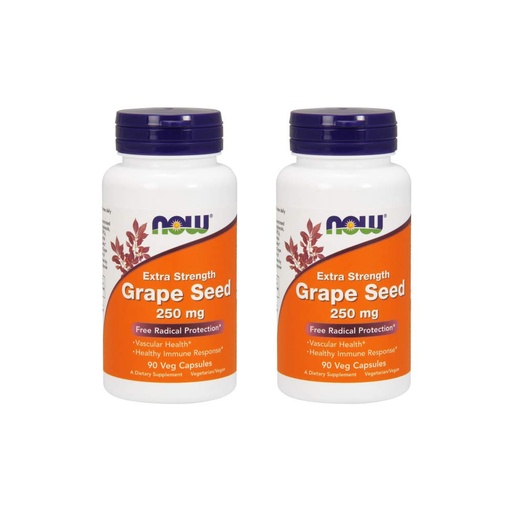 [BRSWIGI7B4MWMADO] NOW Foods Grape Seed Extract 250mg, 90 Vcaps - (Pack of 2)