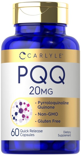 [BRSRO2QTC5YRGCDD] Carlyle PQQ Supplement 20 mg | 60 Capsules | Non-GMO and Gluten Free