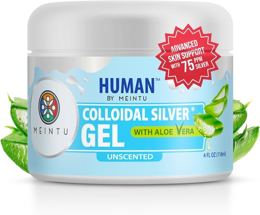 [BRSWYFAROQBRGYL2] MEINTU Ultra-Pure Colloidal Silver Gel with Aloe Vera for Skin Bio-Active Silver Hydrosol Gel Solution for Skin - 4 oz - 75 PPM Safe for Adults, Children, and Pets