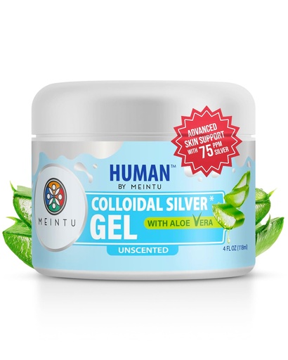 [BRSWYFAROQBRGYL2] Ultra-Pure Colloidal Silver Gel with Aloe Vera for Skin Bio-Active Silver Hydrosol Gel Solution for Skin - 4 oz - 75 PPM Safe for Adults, Children, and Pets