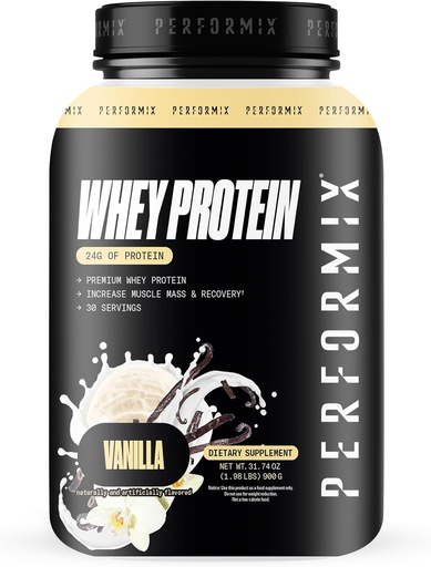 [BRSRMAQQBUBWAGY2] PERFORMIX - Whey Protein Isolate Blend - 24g of Protein - 5.4g of BCAAs - 110 Calories - Muscle Building & Post Workout Recovery - 100% Whey Protein Powder - 1.98 lbs - 30 Servings - Vanilla