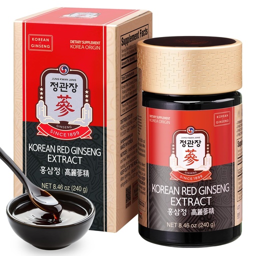 [BRSWIZQKCQOGGG3I] JUNG KWAN JANG Korean Red Panax Ginseng Extract Extra Strength, Energy Boost, Performance, Boost Immune System, Stamina, Blood Circulation and Mental Health Support, Memory, Productivity - 240g
