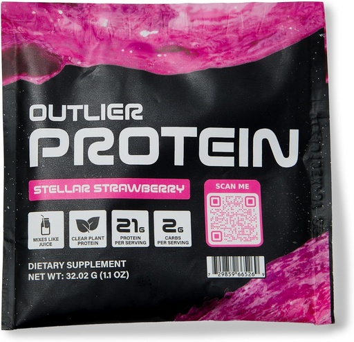 [BRSREGQQCINRAALH] Plant Based Clear Protein Strawberry - Vegetarian & Vegan - Easy to Digest, Gluten Free, Sugar Free, Dairy Free, Soy Free (25 Single-Serving Packets, Strawberry)