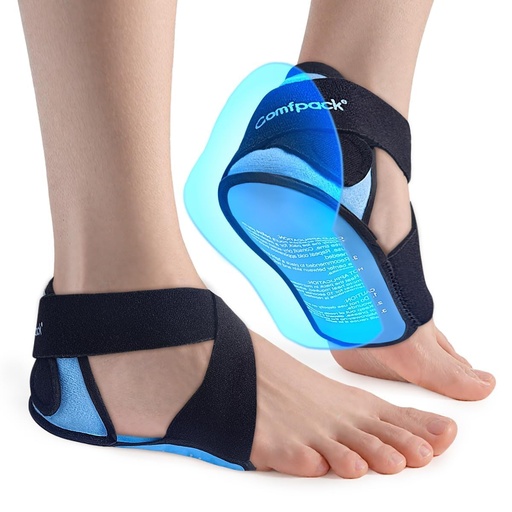 [BRSREFD2DMIBMYL2] Comfpack Plantar Fasciitis Relief Ice Packs, 2PCS Heel Ice Pack Warp for Pain Relief with Heel & Sole Gel Coverage, Adjustable Hot Cold Therapy Foot Ice Pack Wrap for Heel Spur, Achilles Tendonitis