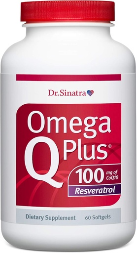 [BRSWKZILCAHGYEQZ] Sinatra Omega Q Plus 100 Resveratrol – Omega-3 补充支持心脏健康,并提供100毫克CoQ10和Resveratrol(60软胶)的抗氧化剂动力.