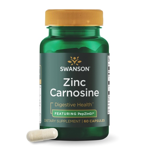 [BRSWIY36BQFBAE3C] Swanson Zinc Carnosine (PepZinGI) Gastric Health Supplement for Digestive-Sensitive Adults Seeking Stomach Lining Support (60 Capsules)