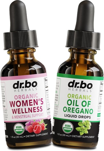 [BRSRAEI7AQMWA3D6] Hormone Balance for Women & Oregano Oil Organic Liquid Drops - Women's Wellness Organic Hormonal Balance & Menstrual Cramp Period Support - Oil of Oregano Drops Tincture Extract Cleanse Detox