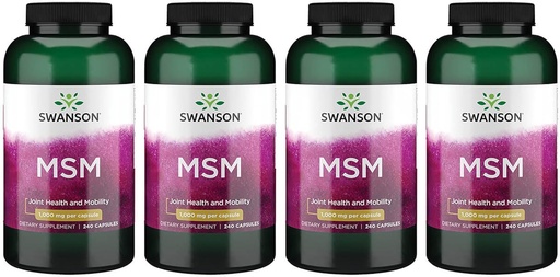 [BRSWGFD3BYAWED37] Swanson MSM - Essential Minerals Promoting Mobility & Joint Health Support - Helps to Maintain Connective Tissue Health Including Cartilage, Collagen, & Hair - (240 Capsules, 1000mg Each) 4 Pack