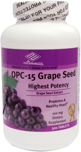 [BRSWIGYKAZ6BS3LY] OPC-15 Grape Seed Extract 100 mg, 300 Tabs, Anti-oxidant Good Product
