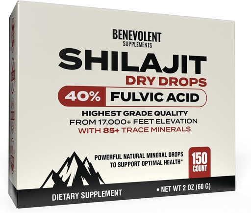 [BRSROHY5AQOW2C36] Premium Shilajit Kuru Drops - (150 Kont, 250 mg Her) Erkekler için% 40 Fulvic Acid & 85+ Trace Minerals for Energy, Metabolism & Immune Health - Non-GMO & Made in USA
