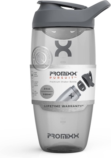 [BRSW2HQBCQHQOA34] Promixx Pursuit Protein Shaker Bottle (24 oz) – Silent No-Ball Mixer, Leak-Proof Lid, BPA/BPS & Phthalate-Free ECOZEN – Easy-Clean Shaker Cup for Protein Shakes, Pre & Post-Workout Smoothies