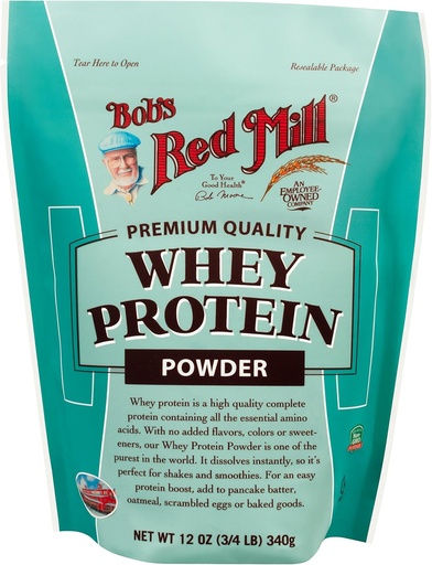 [BRSWIFY7BEOREDD2] Bob's Red Mill Whey Protein Pulver 12ounce Paket Mai Vary, Rot, unflavored, 12 Unze