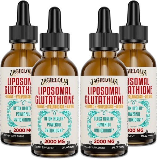 [BRSROGI3CIHAGCAZ] Liposomal Glutathione Liquid 2000MG – Антиоксидант Детокс добавки для женщин и мужчин, старение защиты, функции печени и энергии, с гиалуроновой кислотой + алоэ вера + витамин С, натуральный и веган, 8 FL.OZ