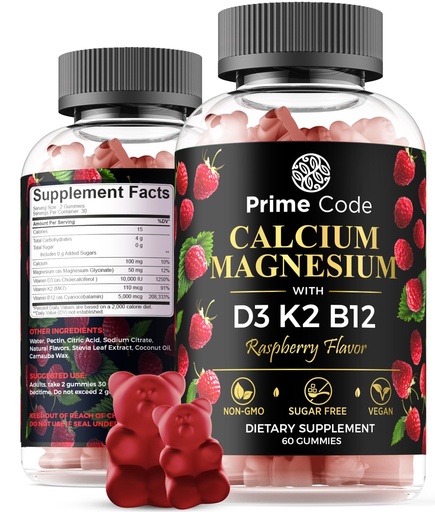 [BRSROGI6BB5AMFLX] [ 𝟓 𝐢𝐧 𝟏] Calcium Gummies for Women & Men with Magnesium Vitamin B12 Vitamin K2 & Vitamin D3 | Calcium Supplement for Adults 100mg, Magnesium Supplement for Adults 50mg | Vegan | Non-GMO