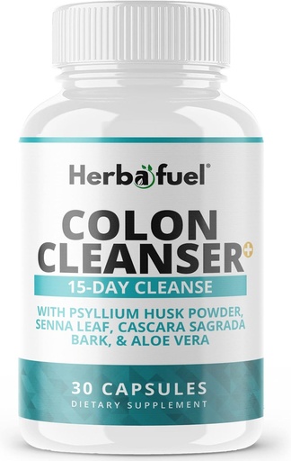 [BRSRMYIYB4NAGAD4] Colon Cleanse - apoia Detox, Gut Health, & Bloating Relief - contén herbas, fibras e probióticos - Advanced Cleansing Formula con Psyllium Husk Powder, Non-GMO, 30 cápsulas