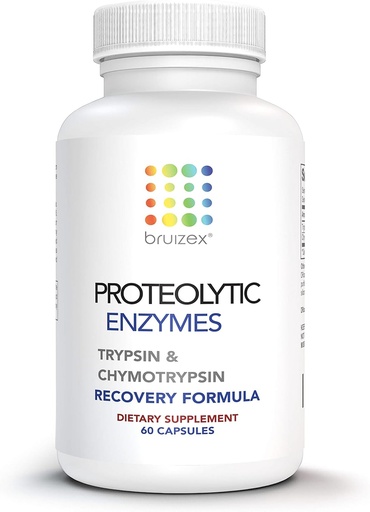 [BRSWGAYCAQNQGCL3] Bruizex Proteolytic Enzymes sometida Trypsin & Chymotrypsin Recovery Suplemento para Tissue Trauma, Bruising, Swelling ← Immune System Support ← 60 Caps