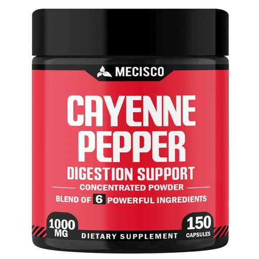 [BRSROAYZBN5G2EIY] Mecisco Cayenne Pepper Capsules with Ginger Root, Beet Root, and Black Pepper and More - 150 Capsules - 6in1