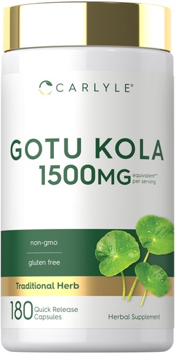 [BRSW2ZLQAUMAMFA3] Carlyle Gotu Kola Supplement | 180 Capsules | Traditional Herbal Extract | Non-GMO & Gluten Free Formula