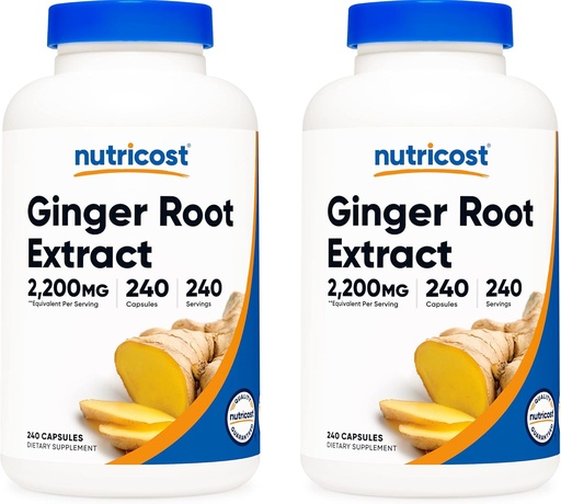 [BRSWGYI3CNYB6CA3] Nutricost Ginger Root Extract 550mg, 240 Capsules (2 Bottles)