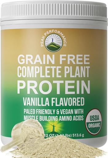 [BRSWGGAOBEJQAELU] Orgaaniline Paleo Grain Free Plant Based Toores Vegan Valgu Pulber. Hämmastav Aminohappe profiil ja vähem kui 1 g suhkrut. kanepi ja hernevalguga Vanilla maitsestatud