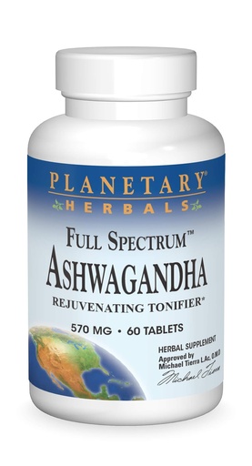 [BRSWIYQYO54RGFDO] Planetary Herbals Ashwagandha, Full Spectrum 570 mg Rejuvenating Tonifier - 60 Tablets