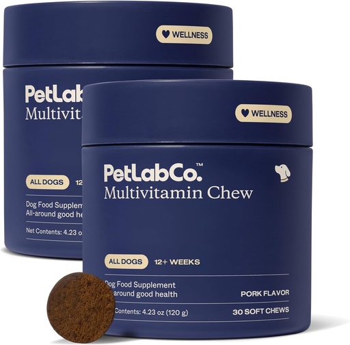 [BRSROYA6OENBUF3F] PetLab Co. 22 in 1 Dog Multivitamin - Support Dog Immune Response, Skin, Coat, Joints " Overall Health - Vitamins A, E, D, B12, Minerals, Antioxidants - Chewable Pork Flavor