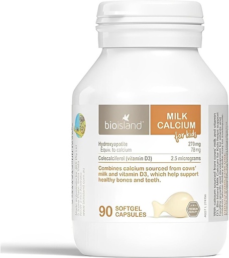 [BRSWGYYZPMCBQA3A] Bio Island Milk Calcium for Kids 90 Capsules