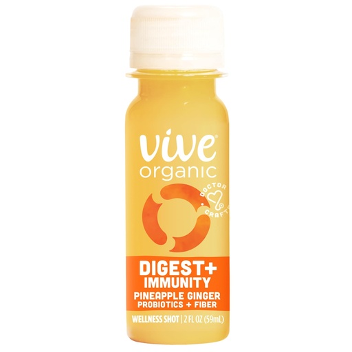 [BRSRMEDROV6QKFY4] Vive Organic Digest + Immunity Pineapple Ginger Wellness Shot, 2 fl oz Bottle