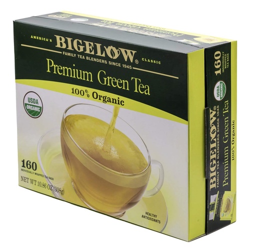 [BRSWIHD2O4CRSCA3] Bigelow Tea Organic Green Tea, 160-Count (51100.85)