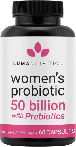 [BRSRMAIOOQGQG23J] Luma Nutrition Probiotics for Women with Prebiotics - 50 Billion CFU - Formulated for Digestive, Immune & Feminine Support - 60 Capsules