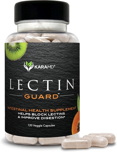 [BRSWGAT2OQDQ4FYV] KaraMD Lectin Guard | Colon Cleansing Lectin Blocker | Terpery Elm, Bladderwrack, sodyum Alginate, Okra, Kiwi & Papaya | Gut Health for Women and Men, Non-GMO & Gluten Free 30 Capsules