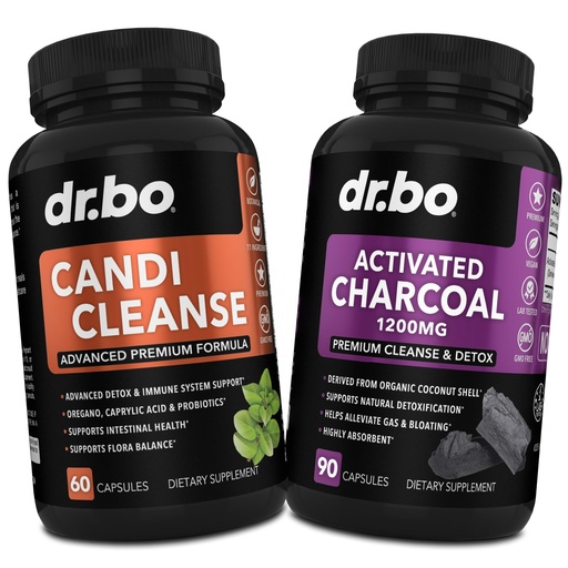 [BRSROGDRAUCQIHQ4] Activated Charcoal & Candi Cleanse Support - Organic Coconut Charcoal Pills & Anti Overgrowth Pills for Stomach Gas and Bloating for Men Women Kids - Oral Herbal Oregano & Caprylic Acid Capsules